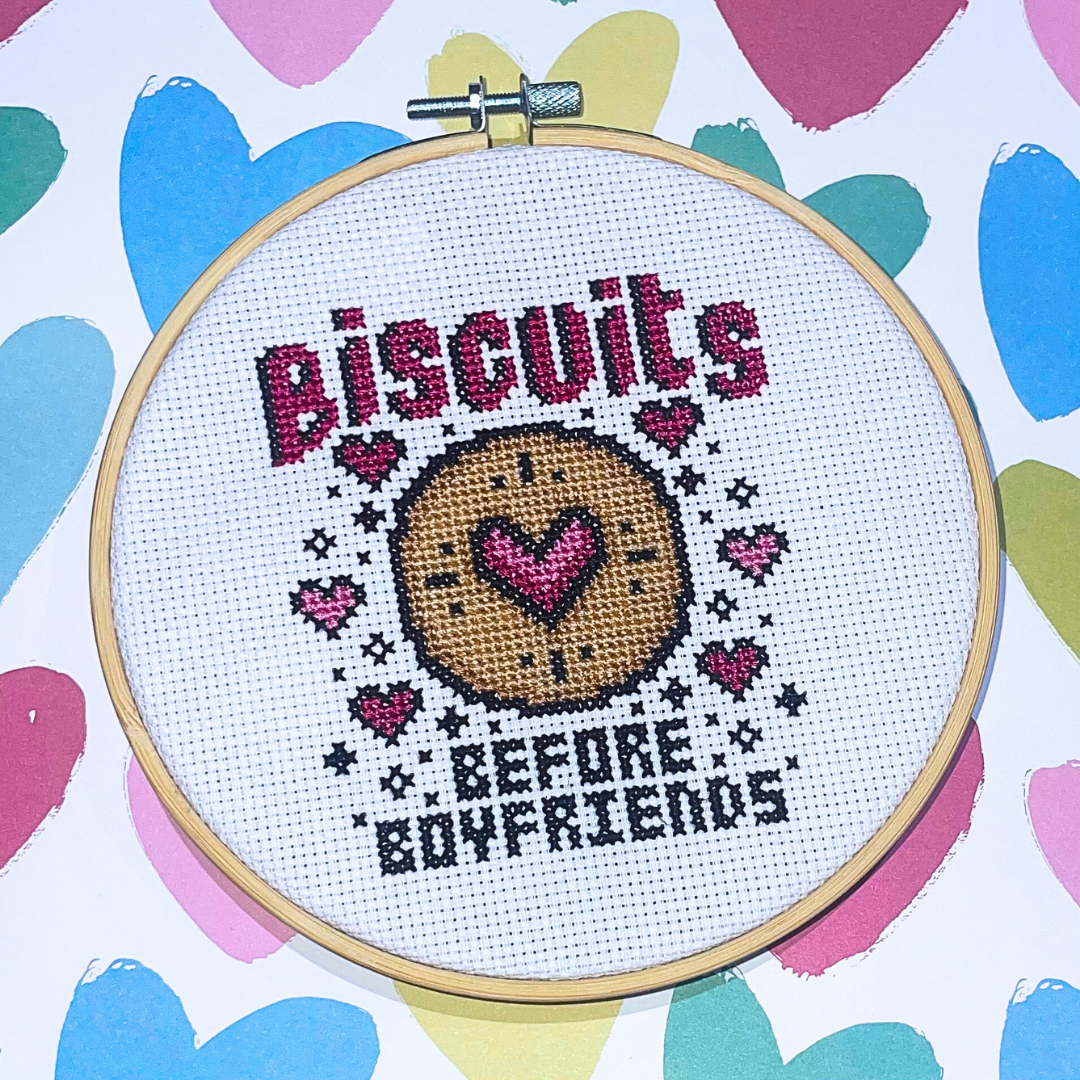 Biscuits Before Boyfriends - PDF Instant Download Cross Stitch Pattern