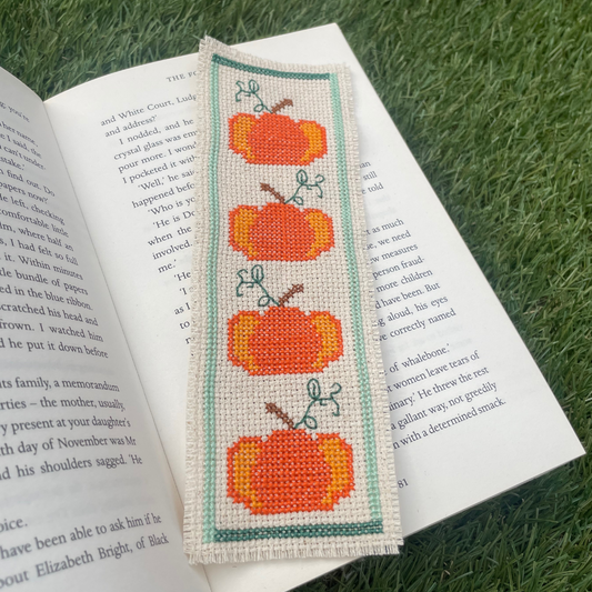 Pumpkin Bookmark - PDF Instant Download Cross Stitch Pattern