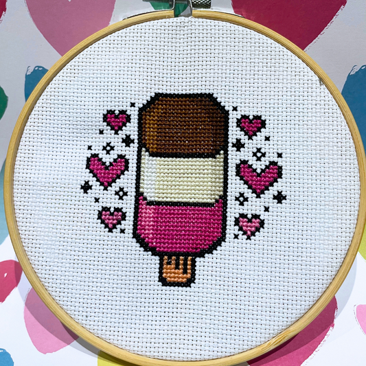 Ice Lolly Love  - PDF Instant Download Cross Stitch Pattern