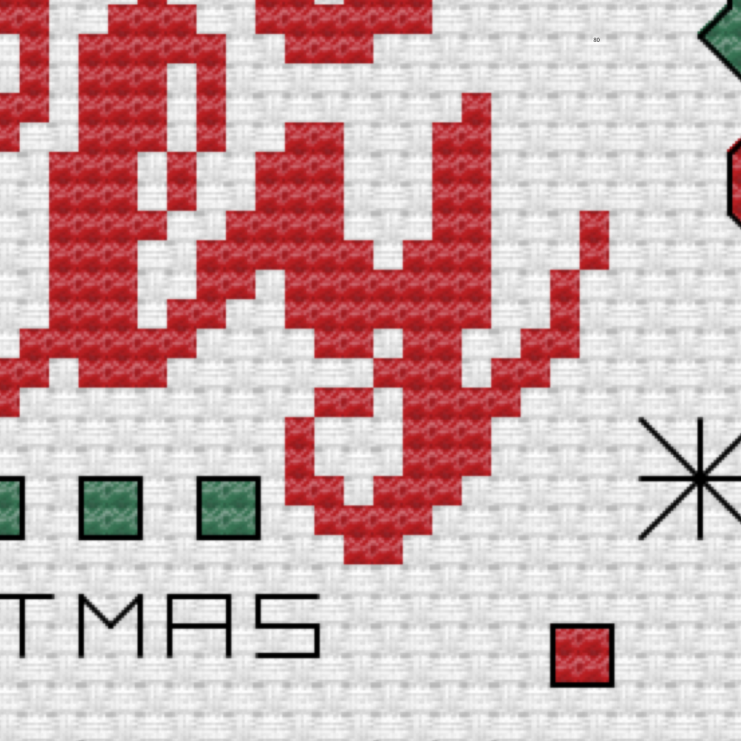 Holly Jolly Christmas Wreath  - PDF Instant Download Cross Stitch Pattern