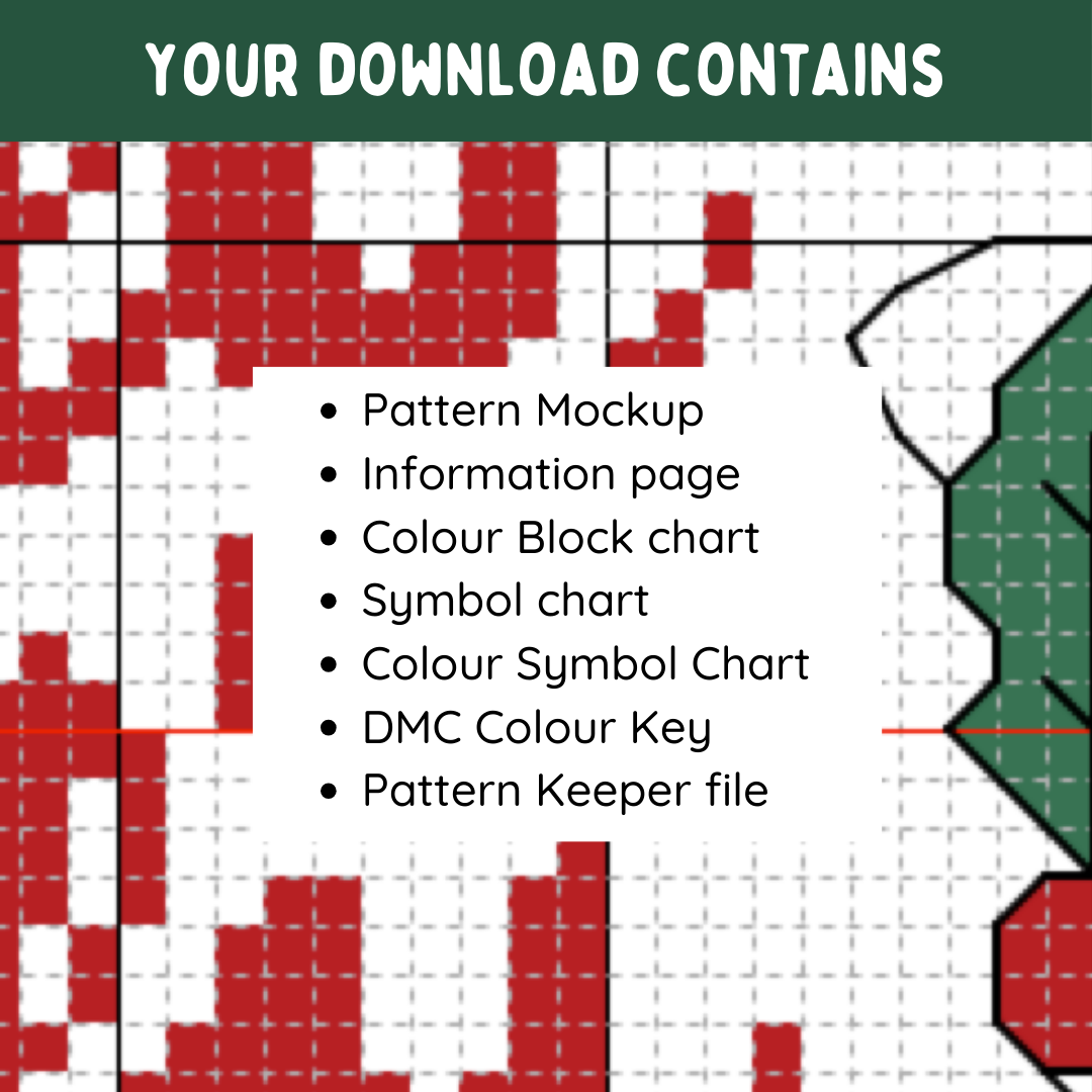 Holly Jolly Christmas Wreath  - PDF Instant Download Cross Stitch Pattern